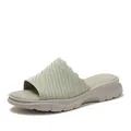 Light green fly-knit wedge sandals for women with slip-resistant soles and rhinestone decor - EU 36 / Green