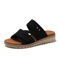 Sandali con zeppa da donna con cinturini neri incrociati e decorazioni con borchie - EU 36 / Nero