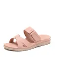 Sandales compensées roses pour femmes avec brides croisées et fermeture velcro de plage - EU 36 / Rose