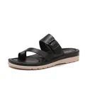 Infradito con zeppa da donna nere con passante per l'alluce e suola morbida stile minimalista - 36 / Nero