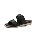 Sandali con zeppa neri da donna con plateau e dettagli decorativi con grande fibbia in metallo - EU 36 / Nero