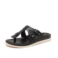 Chunky platform flip-flop sandals with black adjustable buckles and breathable footbed - EU 36 / Black