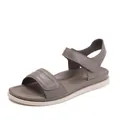 Women's brown velcro sandals with soft platform soles and breathable leather insoles - EU 36 / Gray