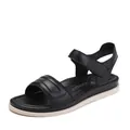 Women's black soft-sole sandals with adjustable velcro straps for comfortable beach walking - EU 36 / Black