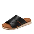 Minimalist black criss-cross platform sandals with thick sole for women outdoor casual wear - EU 36 / Black