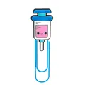 Creative medical syringe paperclip with cute PVC cartoon design and blue U-shaped metal pin - Pink Syringe Style (21)