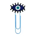 Creative Evil Eye paper clip with blue silicone decor and coated metal U-shaped bookmark - Concentric Circle Evil Eye with Eyelashes