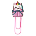 Detail einer Einhorn-Büroklammer mit niedlichem PVC-Charm und rosa Metalldraht - Einhorn im Korb Stil (8)