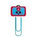 Graffetta in metallo blu con ciondolo a forma di kit medico in PVC per ufficio - Stile Kit Medico Cuore (3)