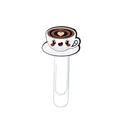 Cute cartoon coffee cup bookmark with white metal paper clip for office and stationery use - Coffee Cup Style
