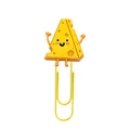 Creative cartoon cheese shaped paperclip with a cute smiling face and yellow finish - Cheese Style