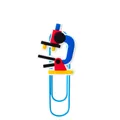 Blue metal paperclip with a colorful PVC microscope decoration for science theme - Microscope Style (5)