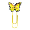 Creative butterfly paper clip with yellow metal U-shaped bookmark and PVC charm - Yellow Butterfly Style