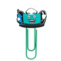 Nurse mask cartoon paper clip with syringe decoration made of green PVC and metal - Mask Nurse Style (6)