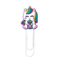 Cute unicorn drinking bubble tea PVC paper clip, colorful creative metal bookmark - Drinking Milk Tea Style (1)