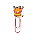 Creative red metal paperclip with a cute PVC fried chicken bucket bookmark topper - Fried Chicken Bucket Style(9)
