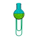 Laboratory round bottom flask design PVC paperclip bookmark in blue and green - Laboratory Flask Style (7)