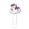 Cute unicorn paper clip on a white cloud with rainbow mane and white metal finish - Unicorn on Cloud Style (2)
