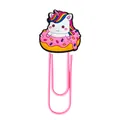 Pink unicorn donut bookmark with a cute rainbow-maned unicorn on a large paperclip - Unicorn Donut Style (10)