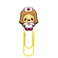 Creative cartoon nurse PVC paper clip with long yellow coated metal U-shaped bookmark - Cartoon Nurse Lady Style (8)