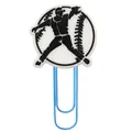 Creative baseball themed paperclip with blue metal wire and PVC athlete silhouette decor - Pitcher Silhouette Style (2)