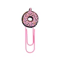 Pink donut cartoon paperclip made of premium PVC and metal for cute office stationery - Donut Style