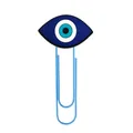 Cute evil eye paper clip bookmark with blue PVC charm for office and school - Classic Evil Eye
