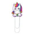 Cartoon Einhorn Büroklammer Lesezeichen mit Regenbogenmähne und buntem Eis am Stiel - Eis-Halte-Stil (6)
