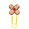 Creative bandage medical paper clip with cartoon expression in yellow metal finish - Cute Band-Aid Style (12)
