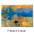Vue détaillée de l'aimant de frigo Monet Impression Soleil Levant, 7,9 cm x 5,4 cm - Impression soleil levant