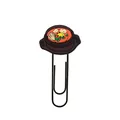 Cartoon bibimbap bowl decorative paper clip with black metal bookmark for office use - Bibimbap Style