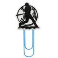 Blue metal paper clip with creative PVC baseball theme athlete silhouette decoration - Batting Silhouette Style (1)