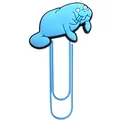 Clip creativo azul cielo con lindo marcapáginas de PVC de manatí para la oficina - Forma de Manatí