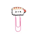 Cute sushi cartoon paper clip with pink coated metal and soft PVC decorative topper - Anthropomorphic Sushi Style (5)
