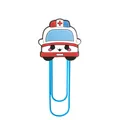 Cartoon ambulance paper clip bookmark with red cross and blue metal u-shaped pin - Cartoon Ambulance Style (18)