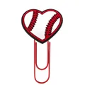 Creative baseball patterned heart paperclip with red metal finish for office stationery - Heart Baseball Stitch Style (5)