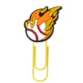 Creative burning baseball paperclip with yellow coated metal u-shaped bookmark - Flaming Baseball Dynamic Style (6)