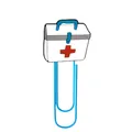 Creative medical first aid kit themed bookmark with a blue coated metal paper clip - Medical First Aid Box Style (20)