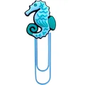 Clip creativo con forma de caballito de mar azul de PVC para oficina y marcador - Caballito de mar
