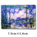 Aimant frigo mignon motif Nymphéas de Monet, design artistique, 7,9 cm x 5,4 cm - Nymphéas