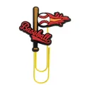 Baseball themed PVC cartoon bookmark with yellow metal paper clip for office supplies - Baseball Bat And Art Text Style (8)