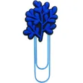 Marcapáginas de clip rama coral azul de PVC con pasador metálico azul claro - Forma de Planta Marina