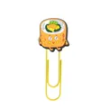 Creative yellow metal paperclip with a cute PVC sushi character and cartoon expression - Cartoon Sushi Roll Style (14)