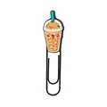 Creative coffee cup cartoon paperclip made of durable PVC and black metal - Milk Tea Cup Style (15)