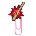 Creative baseball themed oversized paperclip with colorful PVC decorative charm - Bat Explosion Effect Style (10)