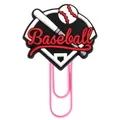 Creative baseball themed PVC paperclip bookmark featuring bat and ball design details - Drip Glue Baseball Text Style (11)