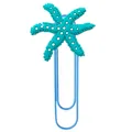 Clip decorativo en forma de estrella de mar verde azulado con marcador de metal azul - Forma de estrella de mar
