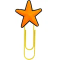 Clip de metal amarillo con lindo colgante de estrella naranja para material escolar - Estrella de Cinco Puntas