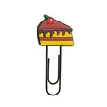 Creative chocolate cake PVC bookmark clip with black coated metal paperclip base - Chocolate Cake Style(20)