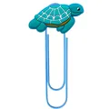 Lindo clip de tortuga marina verde hecho de PVC y metal azul para decoración de oficina - Forma De Tortuga